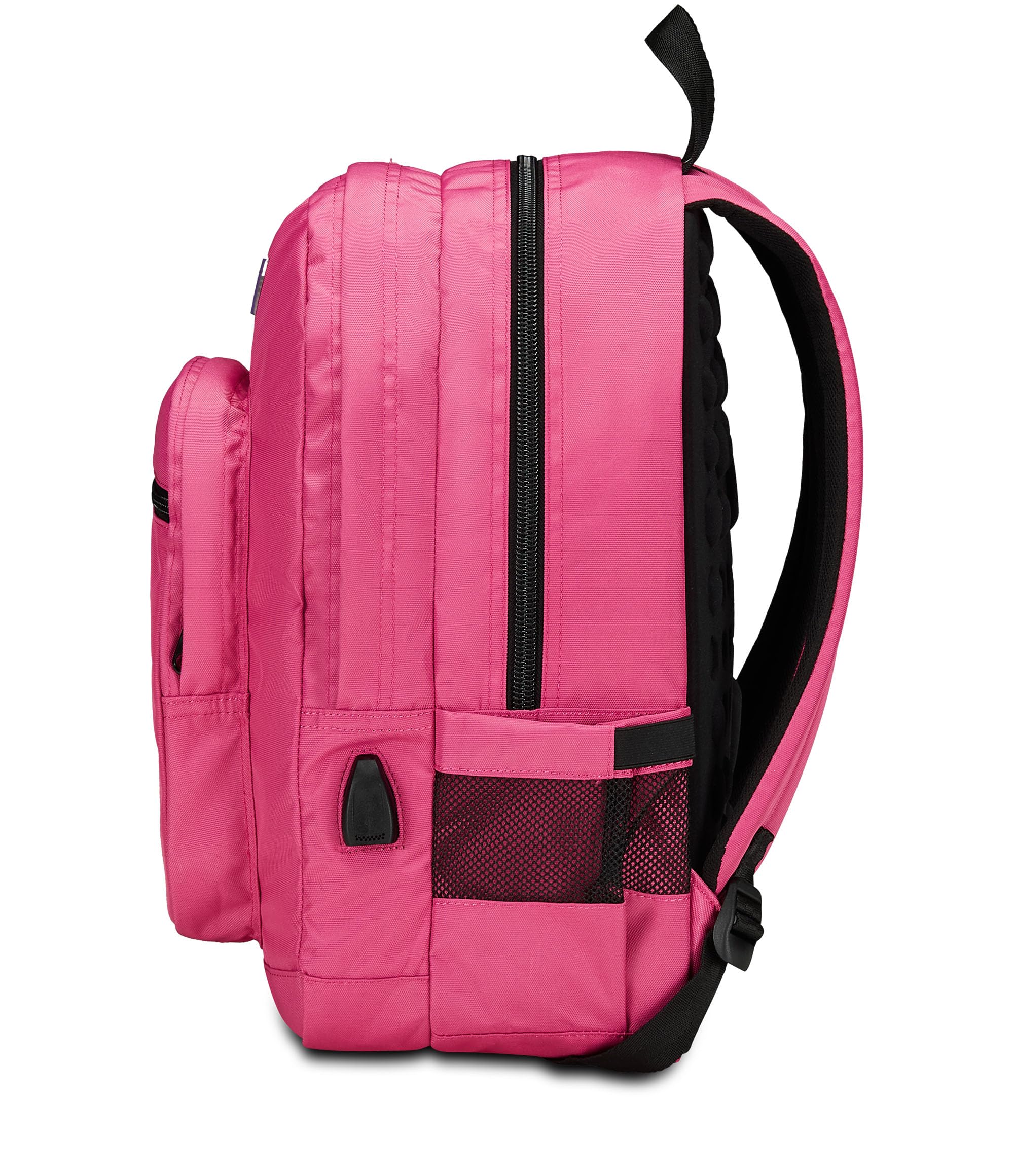 Seven Freethink Zaino Scuola Media Ragazza/Ragazzo, Scuola Elementare 34L, Doppio Scomparto, Tasca PC e Borraccia, Ricarica USB, fucsia