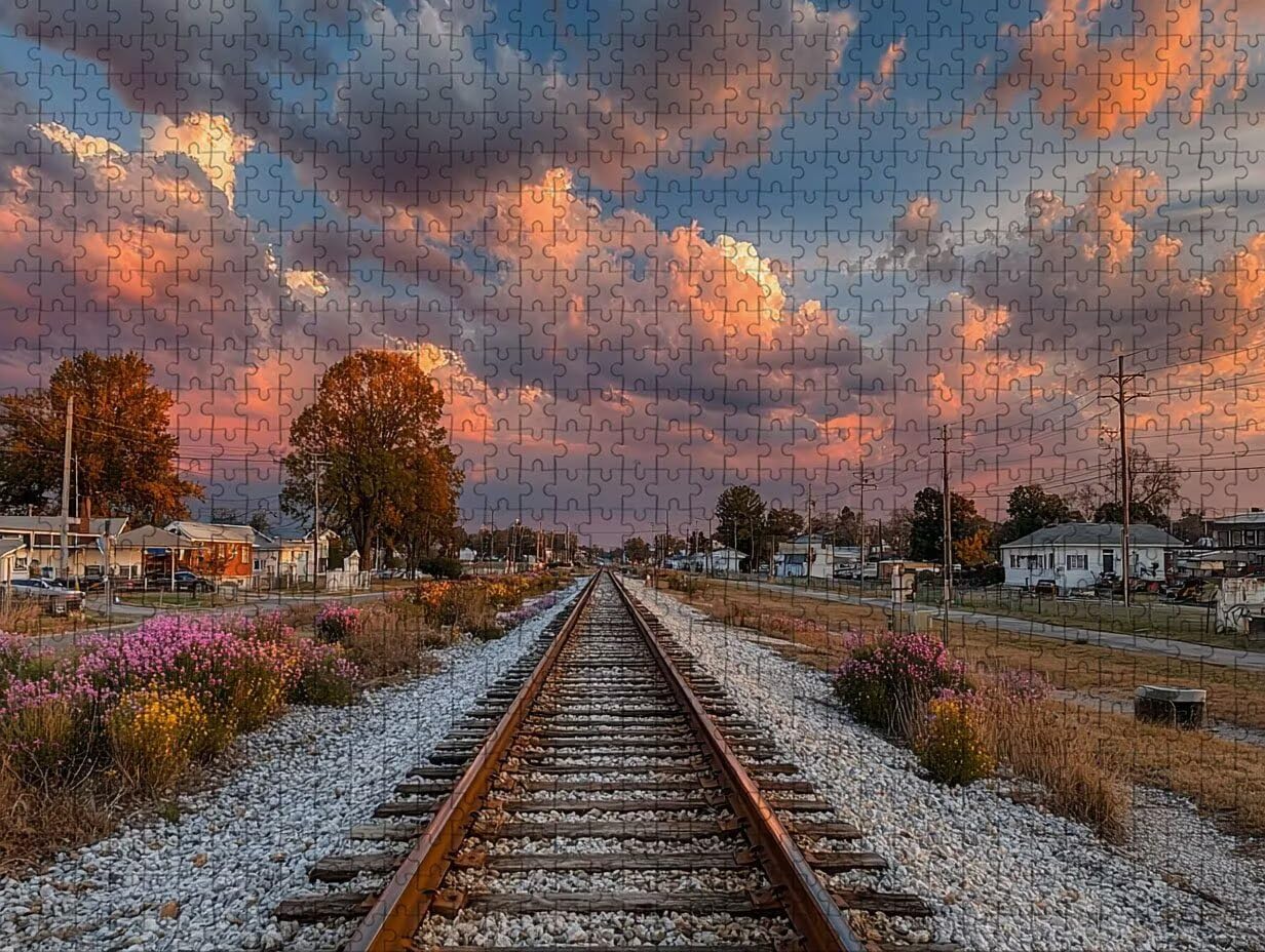 Puzzle Arte con Scatola Vista Della Strada, Nuvola Puzzle Legno 3000 Pezzi Adulti 122x81cm, Attività di Intrattenimento ad Alta Difficoltà, DIY Classici Gioco, Jigsaw Per Tutta La Famiglia, W-3972
