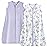 TILLYOU 2 Pack Baby Sleep Sack 6-12 Months 100% Cotton Wearable Blanket 0.5 TOG Sleeveless Summer Sleep Sacks with 2-Way Zipper, Brilliant Little Flowers and Purple
