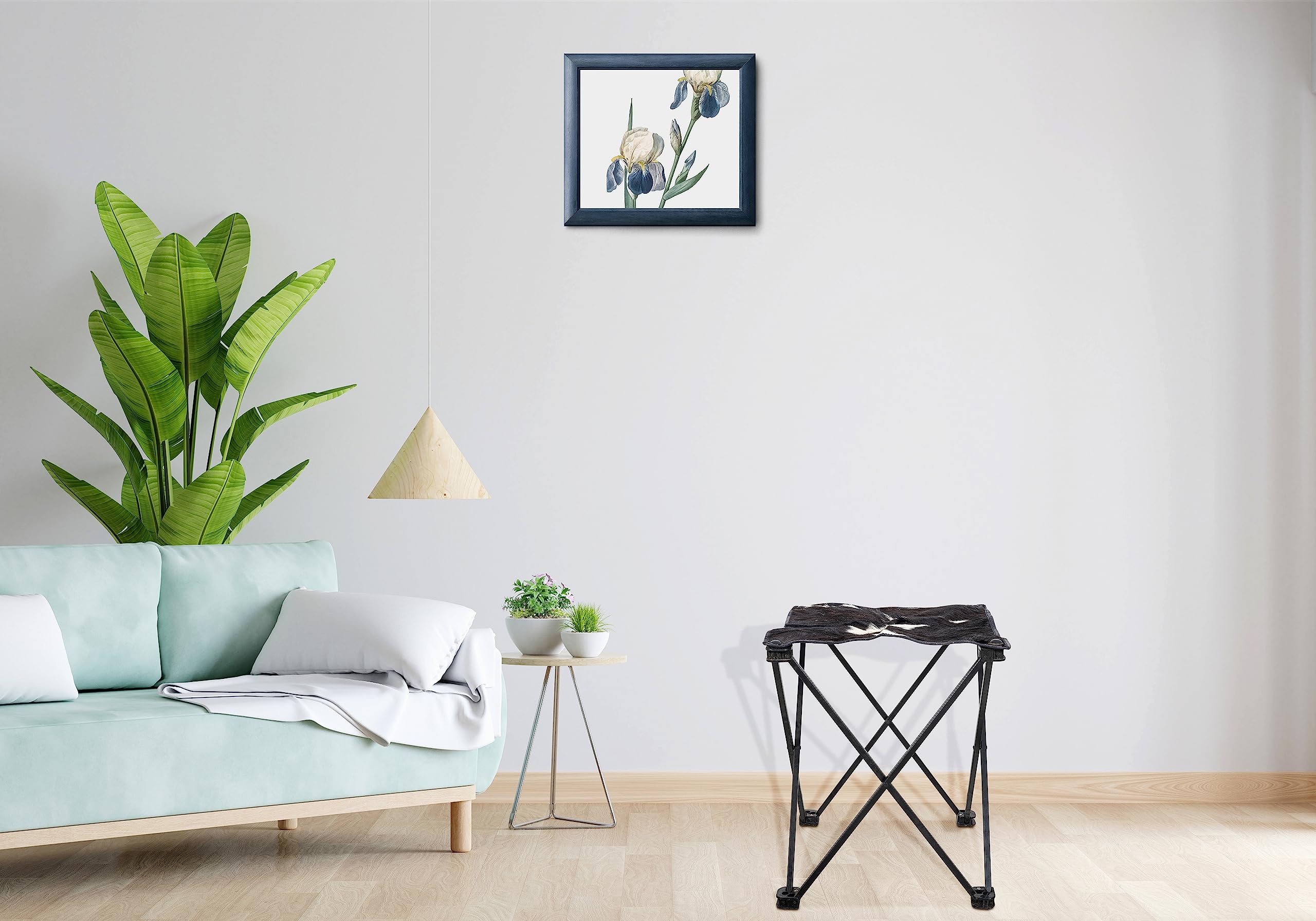 Shy Shy Let's Touch The Sky Vintage Hair-on Camping Stool, Portable Folding Stool for Outdoor Walking Hiking Fishing Camping Chair Foot Stool,Collapsible, Portable Footrest (Black & White)