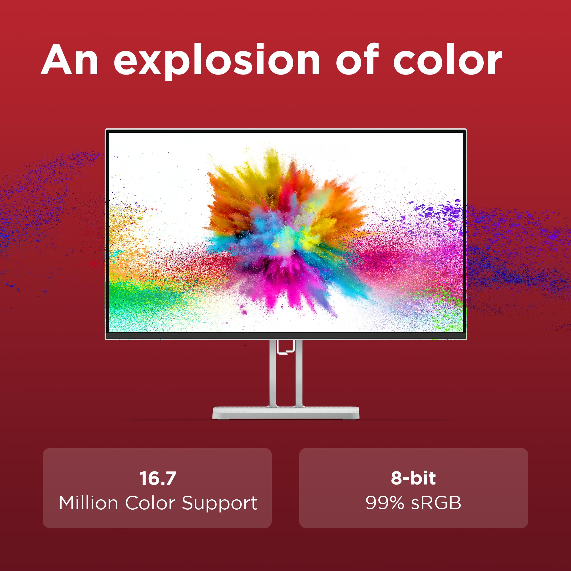 Lenovo L24-4C| 24 Inch (60.96cm) Ultraslim PC Monitor, IPS, FHD 1920x1080, 144Hz, 99% sRGB, 1ms, 2x3W Speakers, HDMI, Display Port, Audio Out Port, AMD FreeSync,Eyesafe, Bezel-Less, VESA Mount, Grey — Amazon image 2