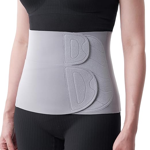 Momcozy Ergowrap Postpartum Belly Band, 3D Abdomen Lifting & Ergonomic Back Support Abdominal Binder, Seamless & Invisible Wrap Shapewear for Postpartum C-Section Recovery, Daily Wear, Exercise