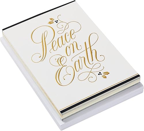 Miniatura 3 de Hallmark - Tarjetas de felicitación con imágenes navideñas y religiosas en caja, Paz en la Tierra, (4 diseños, 24 tarjetas con sobres)