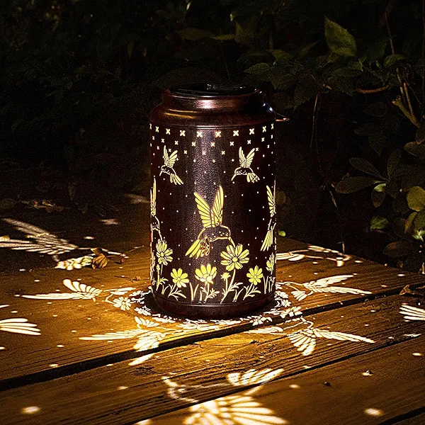 Hummingbird Lantern Hanging Solar Lights Outdoor Decorative Solar Lantern Waterproof for Table Patio Yard Garden Lawn Landscape Lighting, Gardening Gifts for Women Mom (Hummingbird-B)