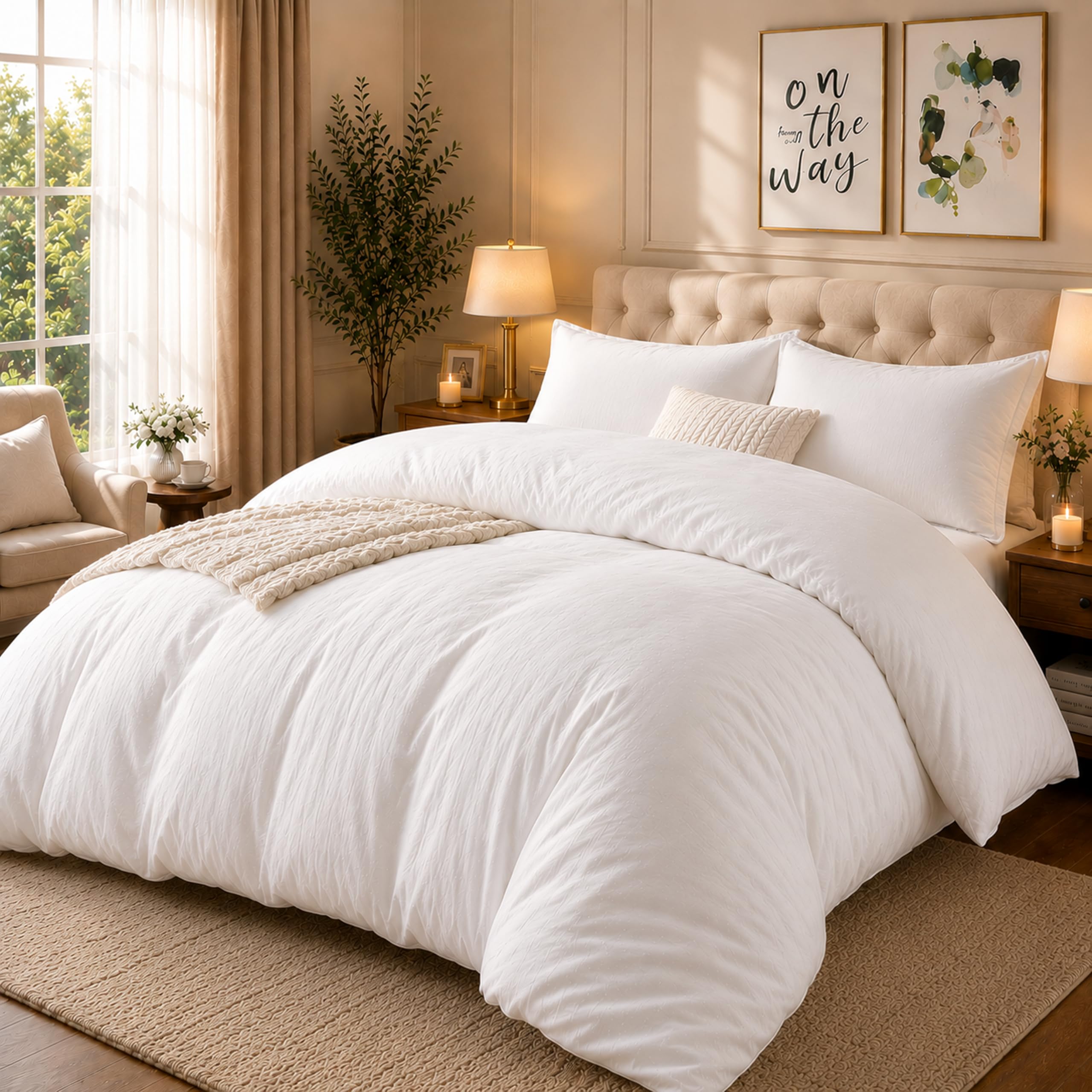Microfiber Double Duvet Cover Set with 2 Pillowcases (200x220)cm White