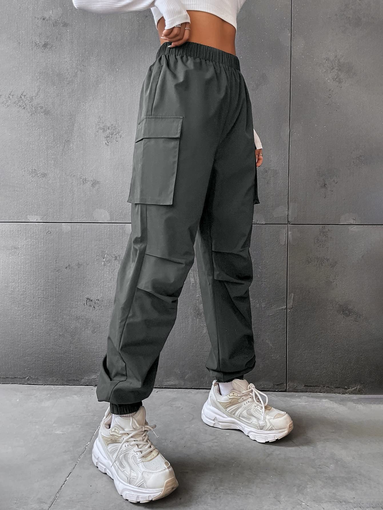 Womens Pants Pocket Side Jogger Pants Work Casual Pants