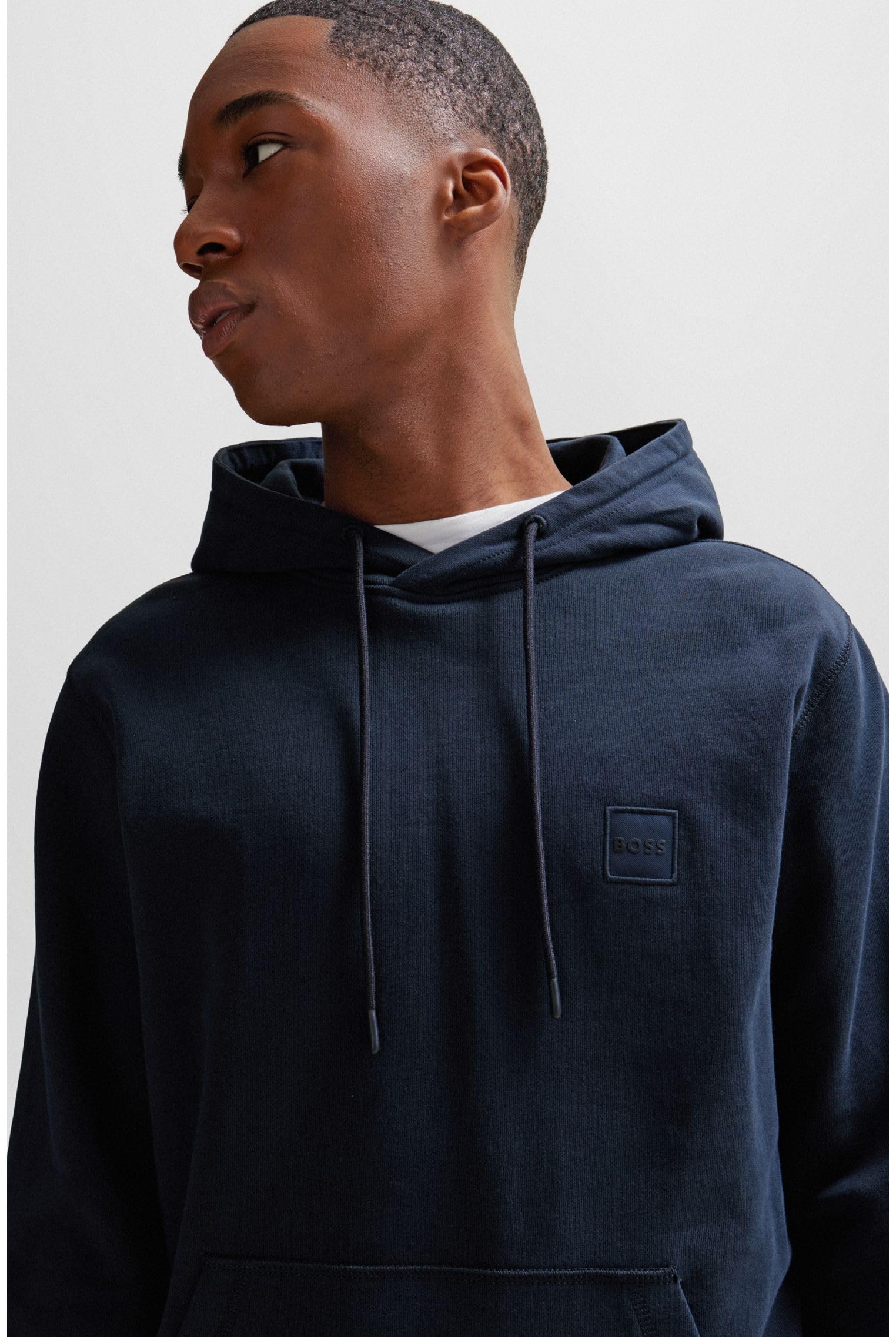 BOSS Herren Wetalk Regular-Fit Hoodie aus Baumwoll-Terry mit Logo-Aufnäher