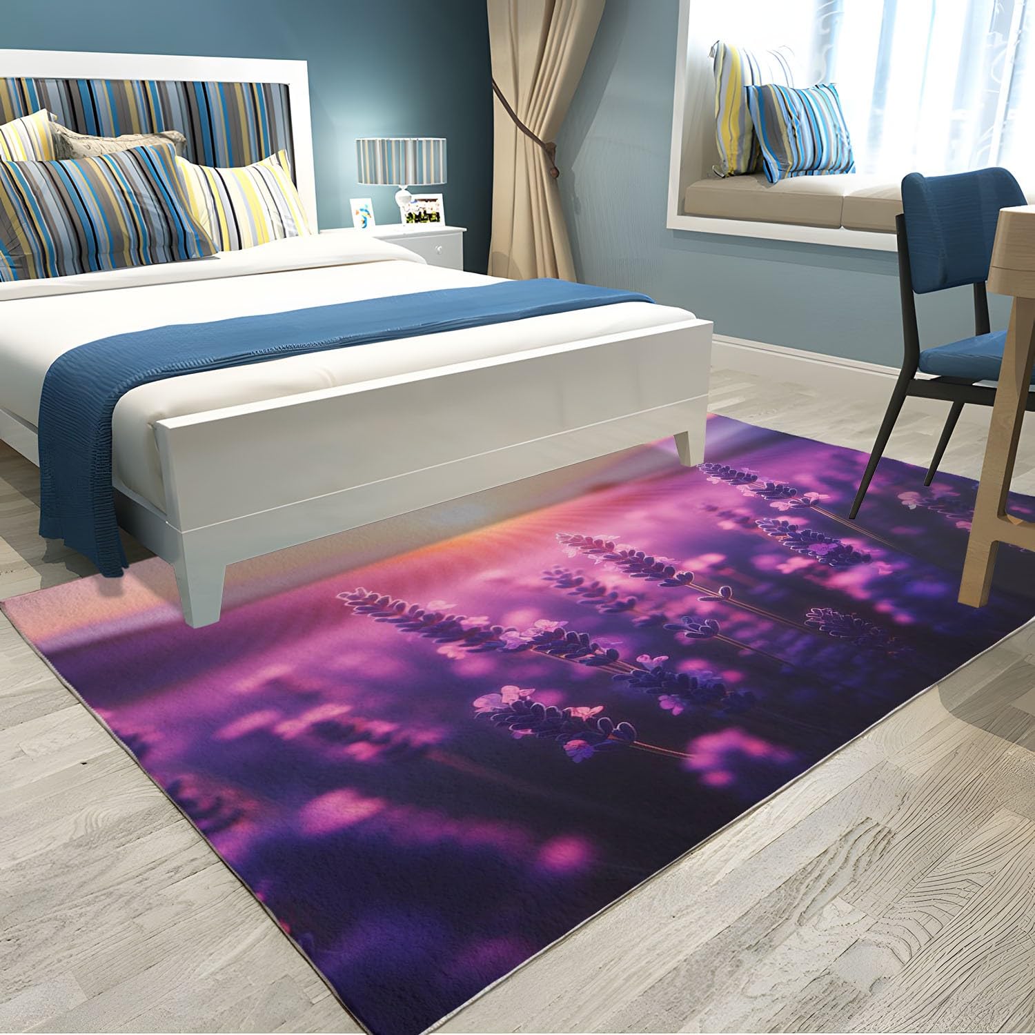 Tappeto a pelo lungo per soggiorno, lavabile in lavatrice, morbido e non perde pelo, per camere da letto, ufficio e cucina, facile da pulire (80 x 150 cm)