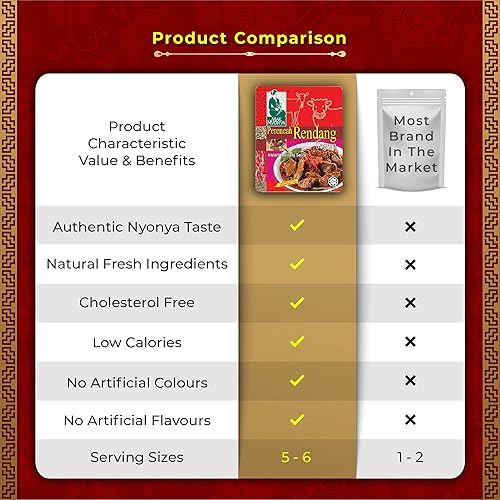 Miniatura 7 de Mak Nyonya Salsa de Rendang instantánea para carne de vacapollo X4  Pasta de curry seca  Auténtica salsa de curry instantánea Rendang  Para pollo de