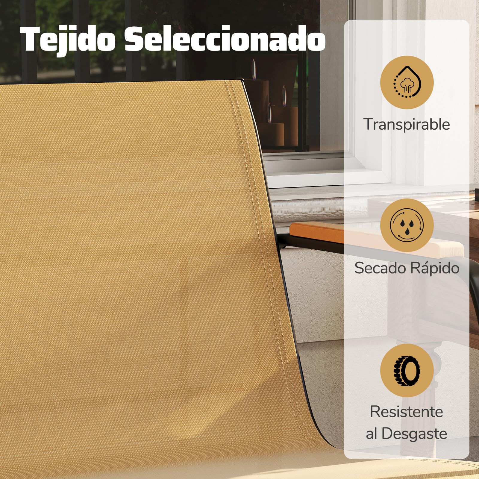 COSTWAY Conjunto Jardin Exterior de 2 Piezas, Banco Mecedora de 2 Plazas, Mesa de Café con 2 Compartimentos de Almacenaje, Mesa y Silla Terraza, Muebles Jardin Terraza Balcon Exterior