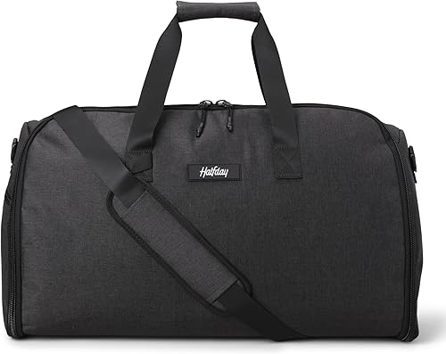Halfday Bolsa de lona convertible 2 en 1 para ropa de viaje 45L Viaje sin arrugas, compartimento para colgar trajes, bolsillos para zapatos, funda