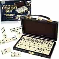 Wooden Double 6 Domino Set – 28 Tiles Classic Board Game For Family Game Night