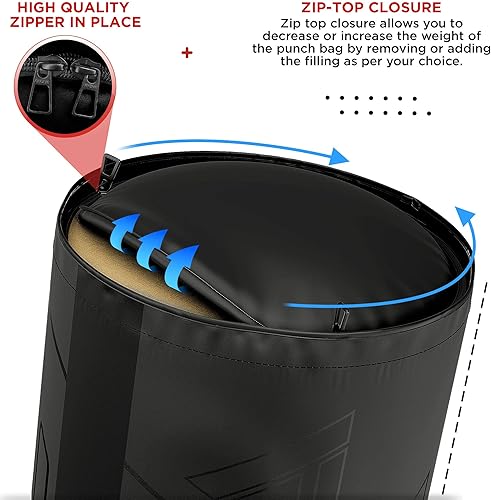 Miniatura 4 de RDX Saco de boxeo para niños de 2 pies con guantes de boxeo, relleno pesado Kara, piel maya antidesgarros, bolsa colgante para kickboxing, artes