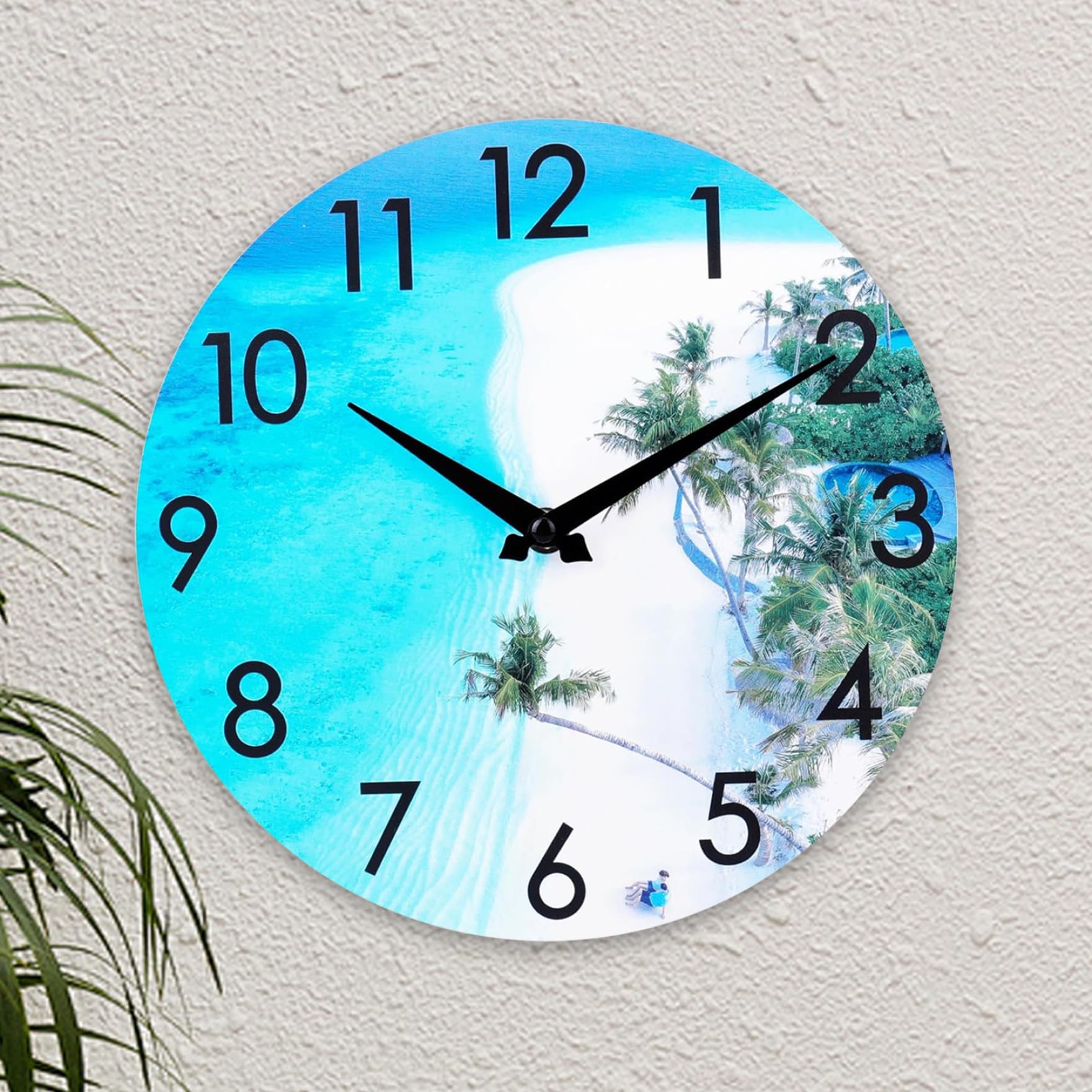 Orologio da esterno 12 '' Acrilico impermeabile all'orologio da parete da esterno spiaggia piscina a tema costiero per outdoor interno