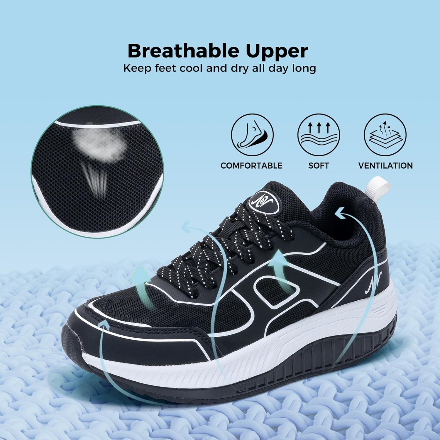 Autper Womens Arch Support Walking Shoes Plantar Fasciitis Orthotic Tennis Sneakers Comfortable Gym Sports Workout Shoe - Image 5