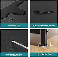 Vista 5 de OLIXIS Cómoda de 5 cajones para dormitorio, torre de almacenamiento de tela para sala de estar, entrada, marco de acero resistente, parte superior