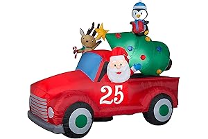 Gemmy Airblown Inflatable Santa's Vintage Truck with Christmas Tree