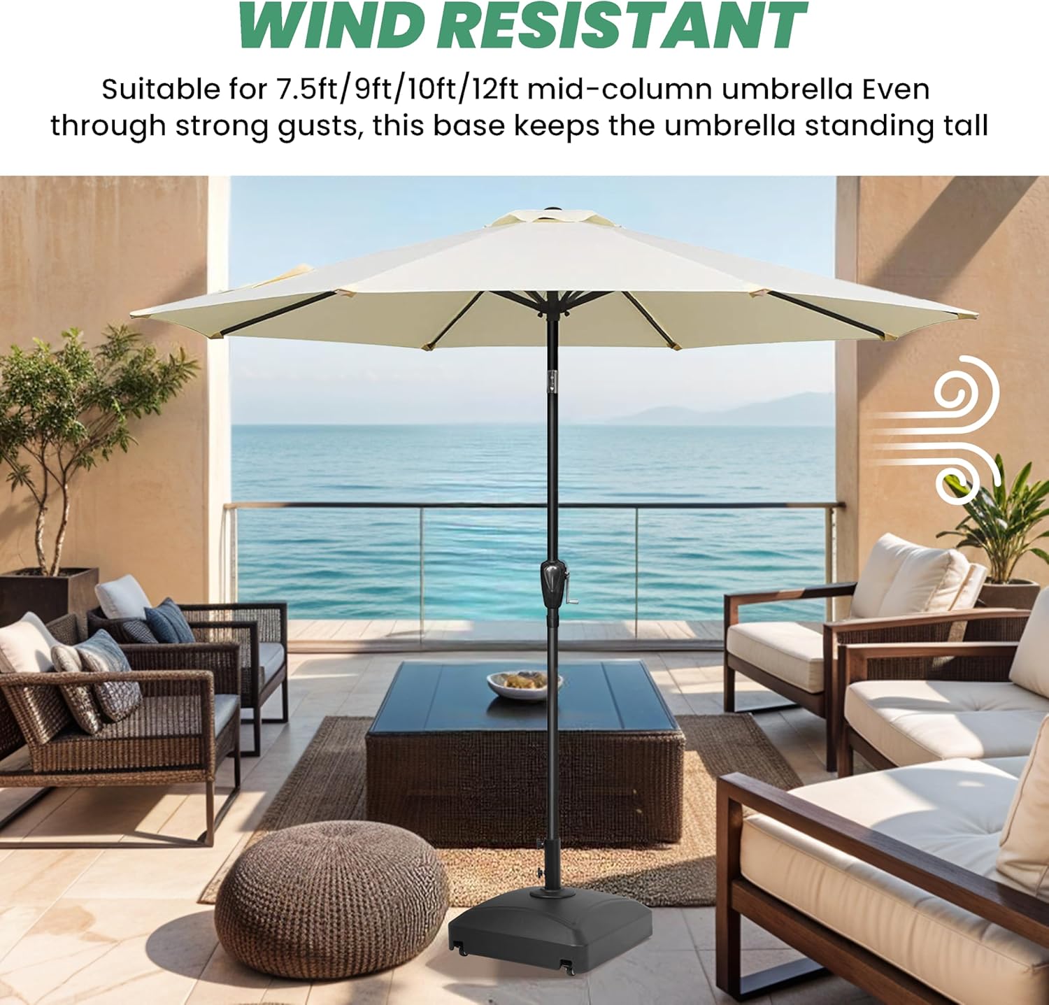 InfiniPower Outdoor Patio Umbrella Table Umbrellas with Push Button Tilt/Crank, UV Protection Waterproof for Garden Deck Backyard Pool,