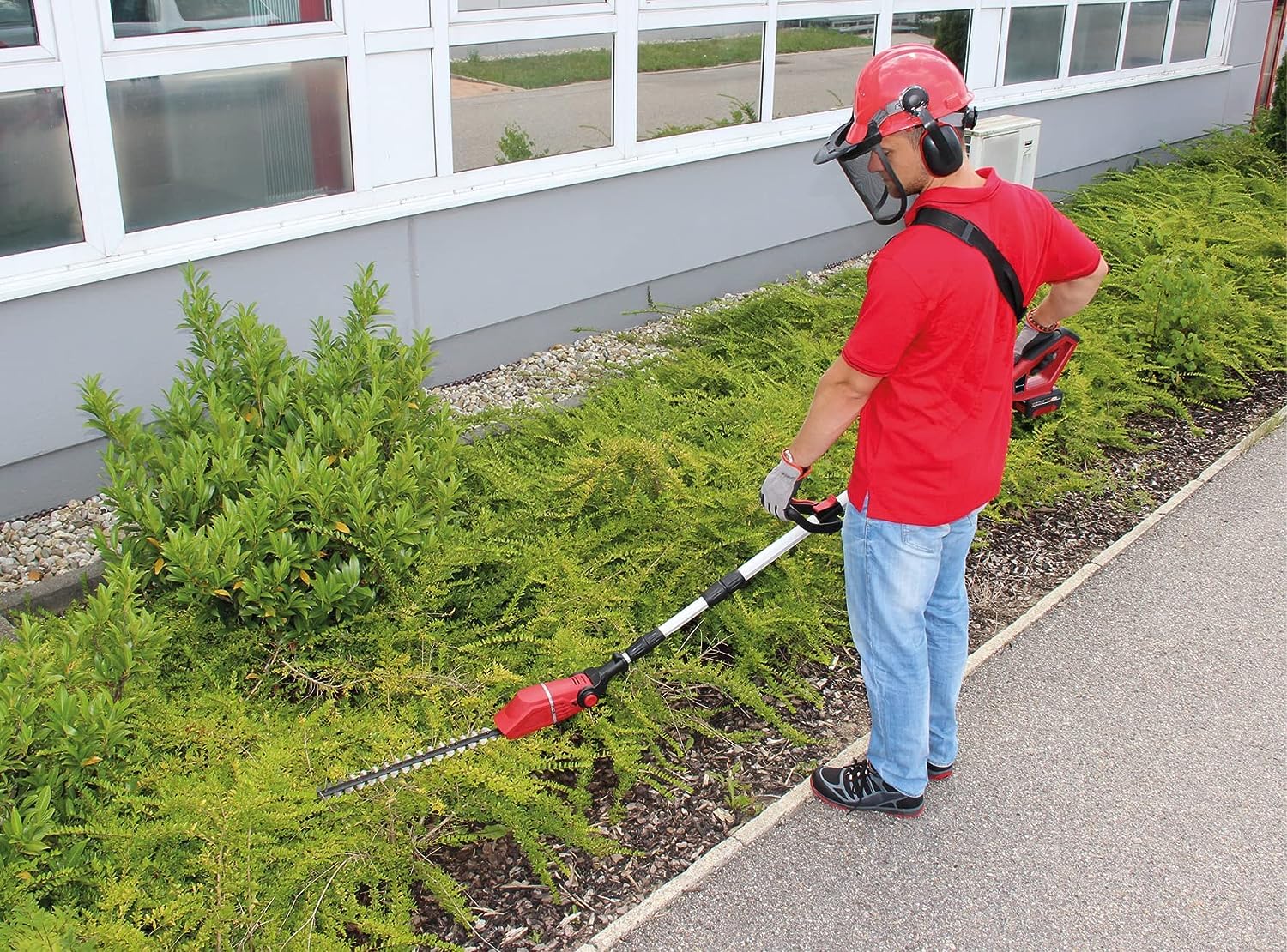 Einhell Herramienta multifunción de batería Power X Change GE-HC 18 Li T Solo - 200 W, 18 V, Cortasetos y Sierra eléctrica 2 en 1, Espada Oregon, Cargador y batería no Incluidas
