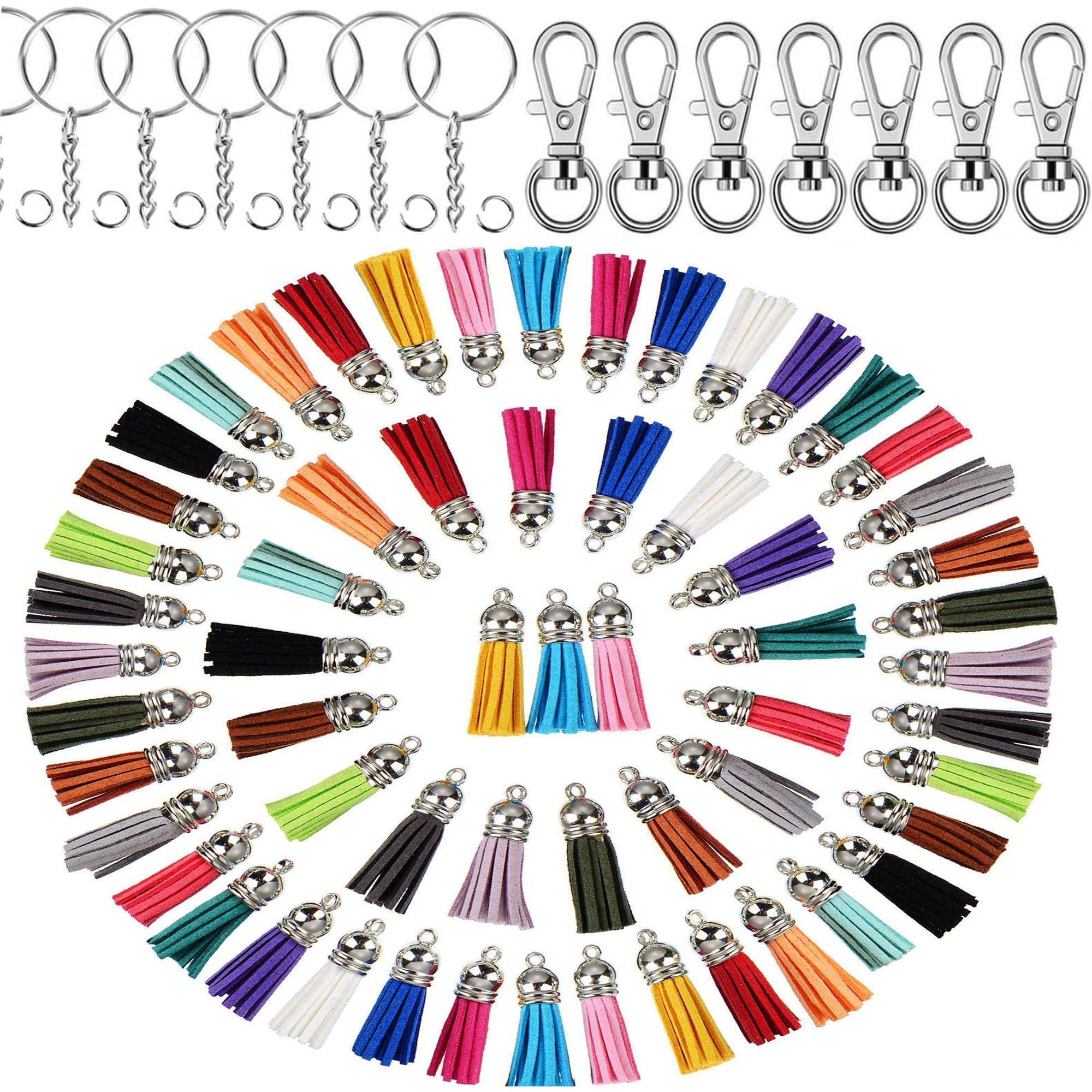 DIY Crafts Pack of 36 Pcs Set, Equal Ratio Tassel Keychain Jump Ring, Jump Rings Faux (Pack of 36 Pcs Set, Equal Ratio Tassel Keychain Jump Ring) 4