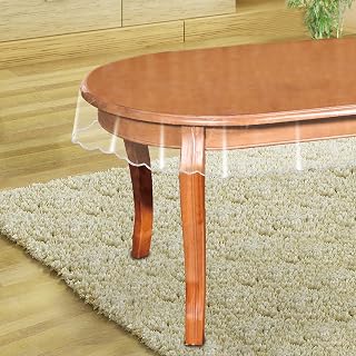 Clear Oval Tablecloth Protector 60 x 90 Inch – Heavy-Duty Transparent Vinyl Tablecover for Large Oval Table, Waterproof Plastic Table Pad for Dining, Kitchen or Outdoor Use - Amazon product rated Grade B