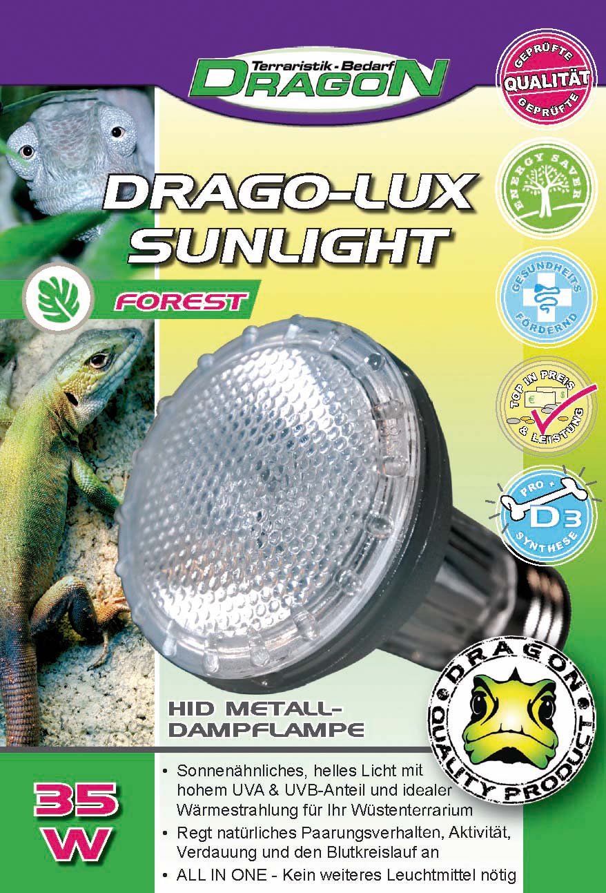 Dragon DRAGO-LUX Sunlight FOREST 35w - Metalldampflampe für E27 Fassung mit UVA und UVB Strahlung