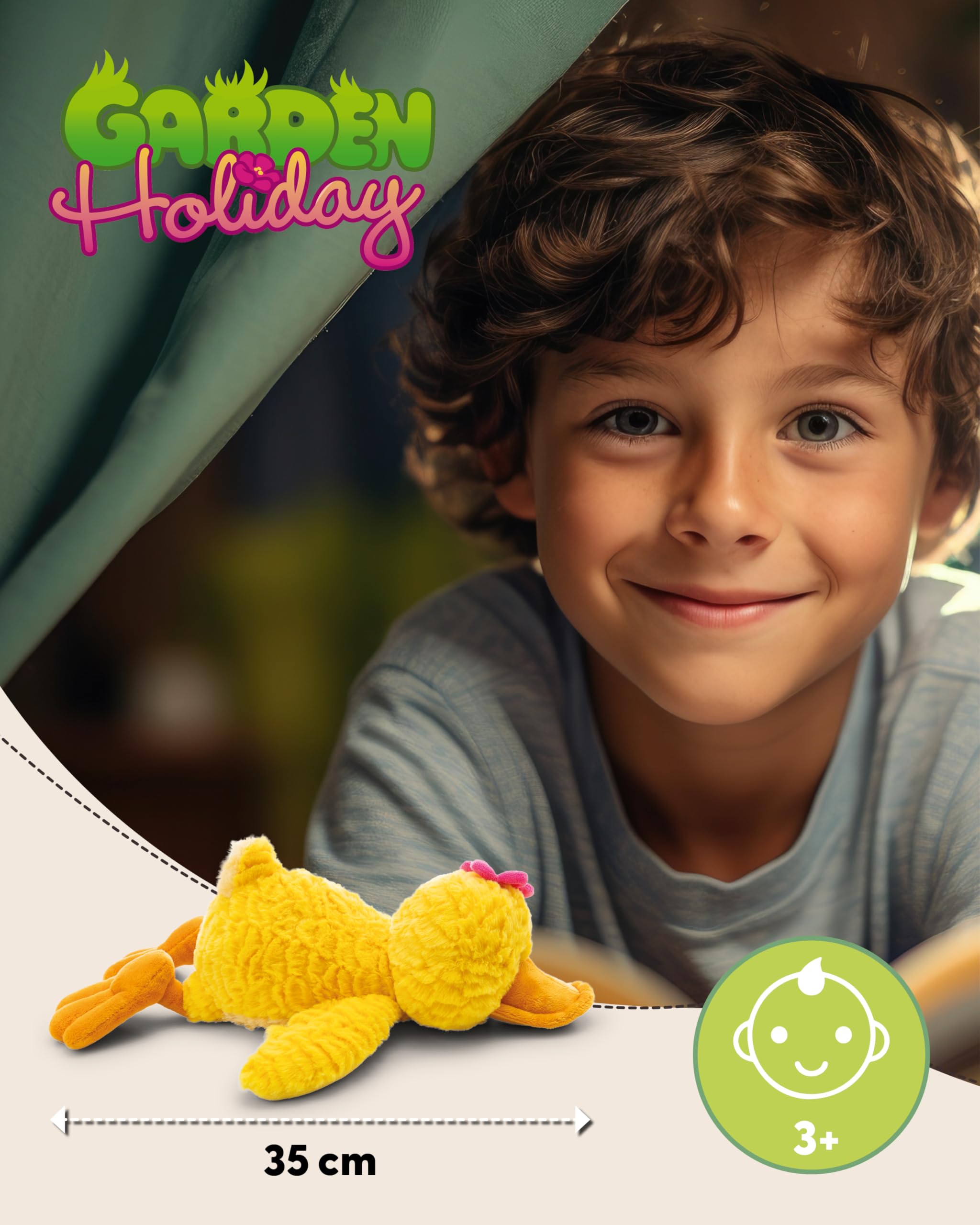 NICI Pooline Morbida paperella di peluche, per coccole e giochi, per bambini e adulti, fantastica idea regalo, 35 cm, giallo - 62899 - 2