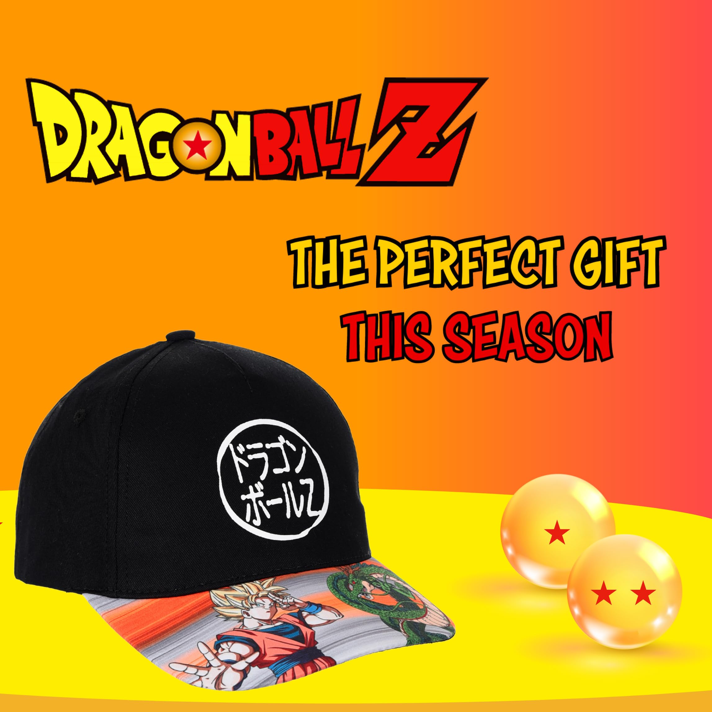 Dragon Ball Z Gorro para Niños, Clasica Gorra de Beisbol, Gorra Shenron y Goku, Regalo para Niños y Adolescentes