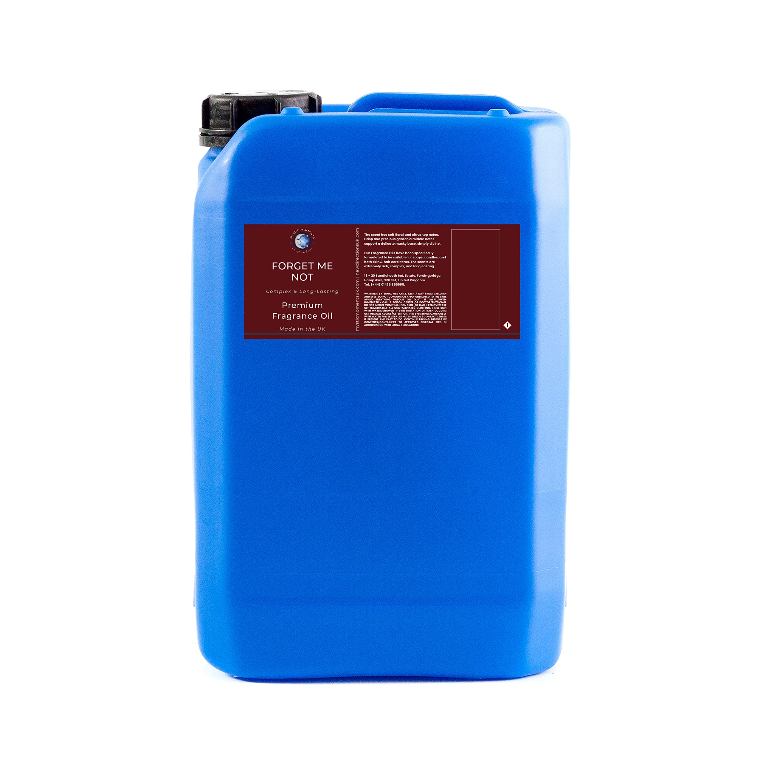 Mystic Moments | Forget Me Not Fragrance Oil - 5Kg - Perfect for Soaps, Candles, Bath Bombs, Oil Burners, Diffusers and Skin & Hair Care Items