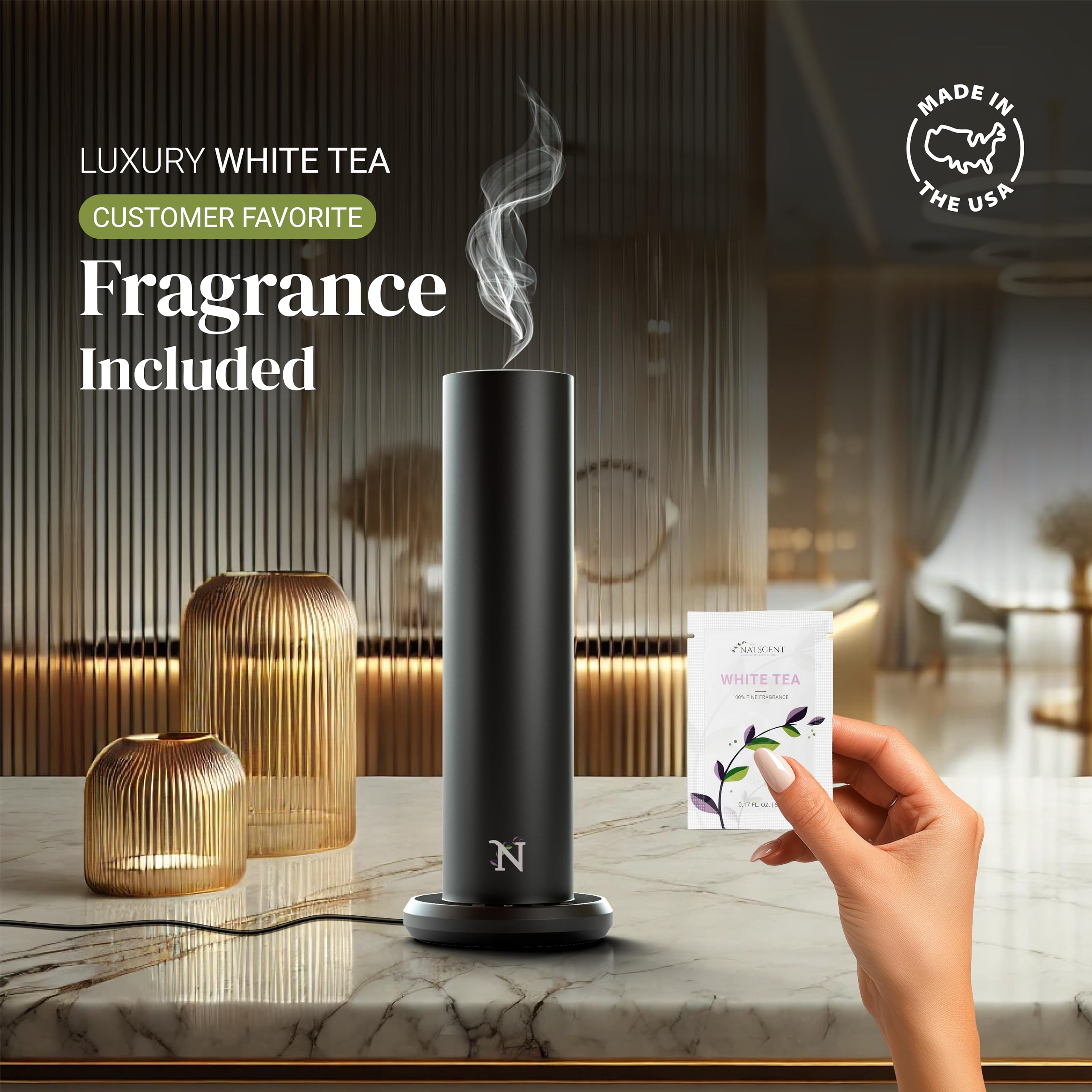 Diffusore di oli essenziali aggiornato con campione di fragranza incluso, diffusori per la casa con app e controllo manuale, diffusore di olio per aria fredda grande stanza 1000 sq. ft.,