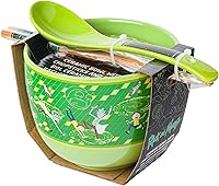 Vista 86 de Silver Buffalo The Powerpuff Girls Girl Power Featuring Blossom, Bubbles, and Buttercup Ceramic Ramen Noodle Rice Bowl with Chopsticks, Microwave