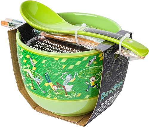 Miniatura 86 de Silver Buffalo The Powerpuff Girls Girl Power Featuring Blossom, Bubbles, and Buttercup Ceramic Ramen Noodle Rice Bowl with Chopsticks, Microwave