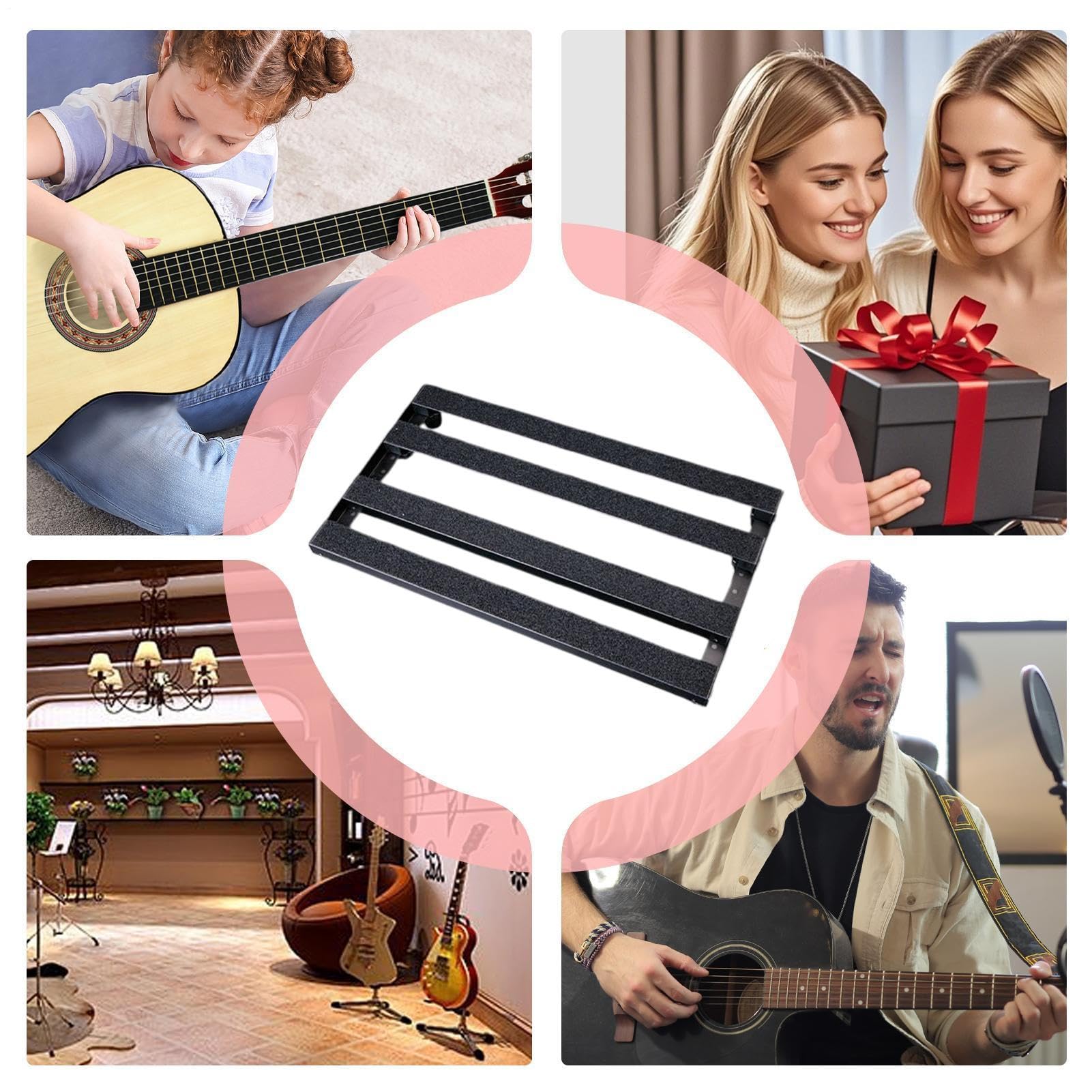 Pedalboard Metallico per Chitarra Musicali Robusti e di Precisione | Pedaliera Organizzacavi da Chitarra Per palco, studio, amanti della musica, musicisti, professionisti, principianti
