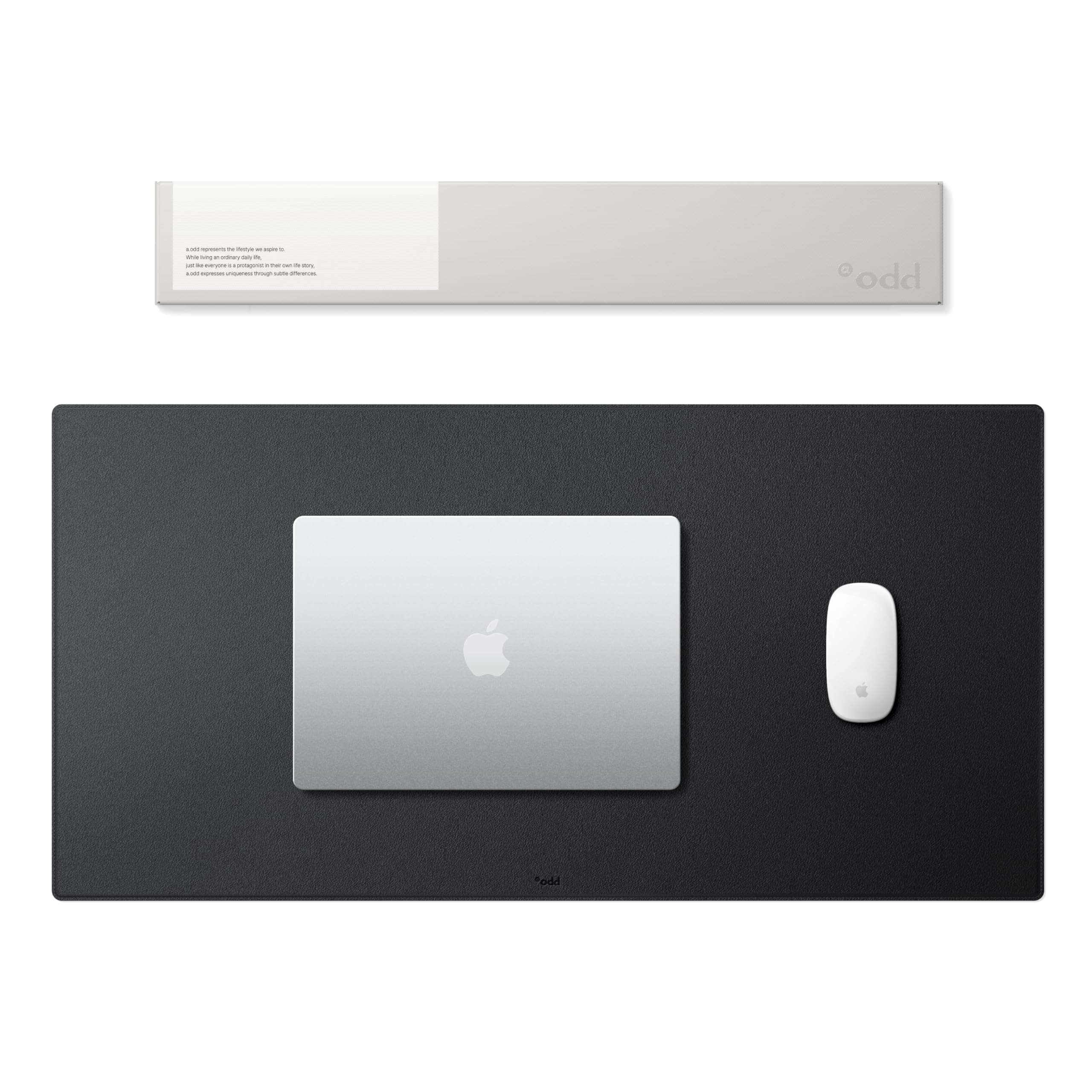 a.odd PU Leather Desk Mat | Large Mouse Pad & Desk Protector | Anti-Slip, Waterproof & Wipe-Clean Desk Pad for Home Office and Work (Mono Black)