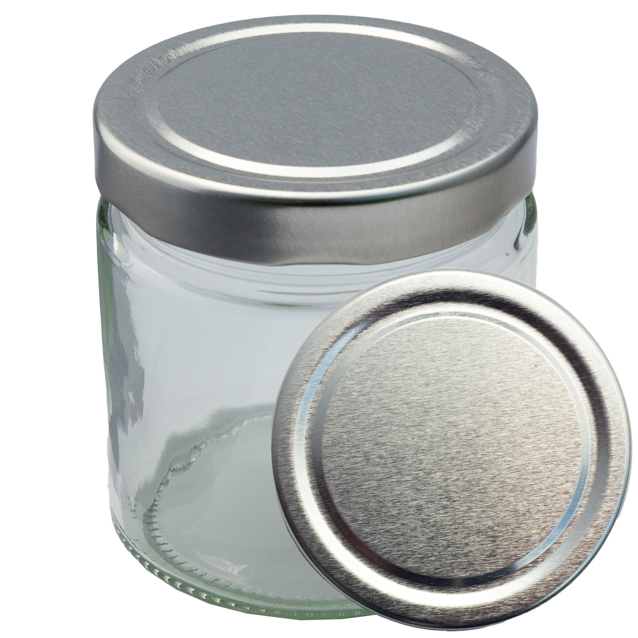 Deep-Twist-Off Honigglas mit Metalldeckel 500g | Silber | 1 Paket (91 Stk)