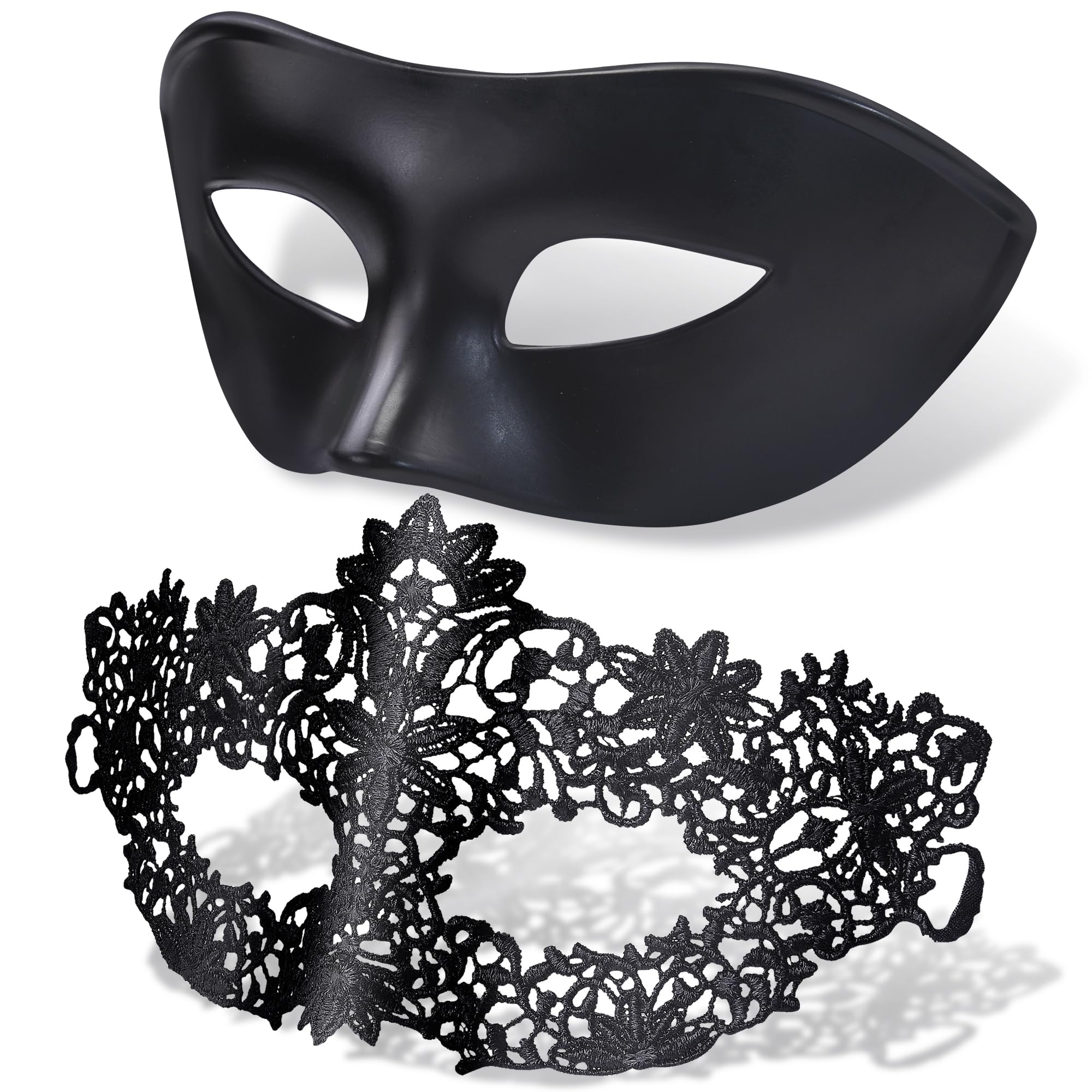 SIQUK 2 Stück Venezianische Maske Paar Maskerade Mask Venezianischen Maske Kostüm Masken für Damen Herren Halloween Karneval Party