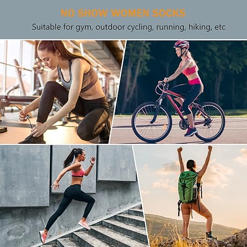 Vista 7 de Amutost - Calcetines invisibles deportivos para mujer con acolchado en el tobillo, corte bajo, 5-6 pares