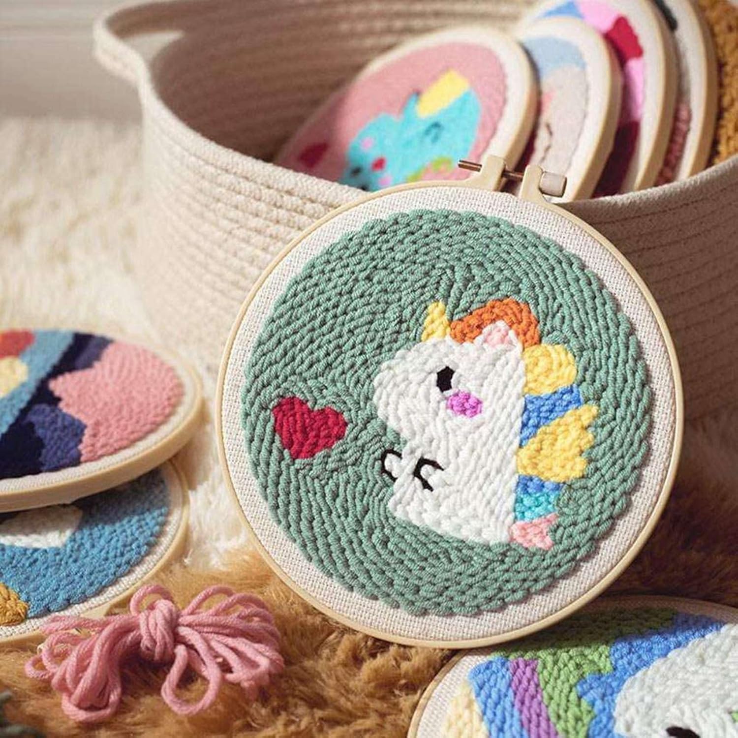 5X Punch Needle Cloth Fabric, Needlework Embroidery Fabric for Punch Needle and Rug-Punch, 26.4 X 19.6 Inch