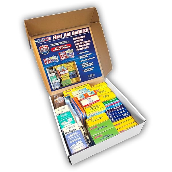 Rapid Care 3-Shelf First Aid Refill Kit - 525 Piece OSHA & ANSI Compliant Refill for First...
