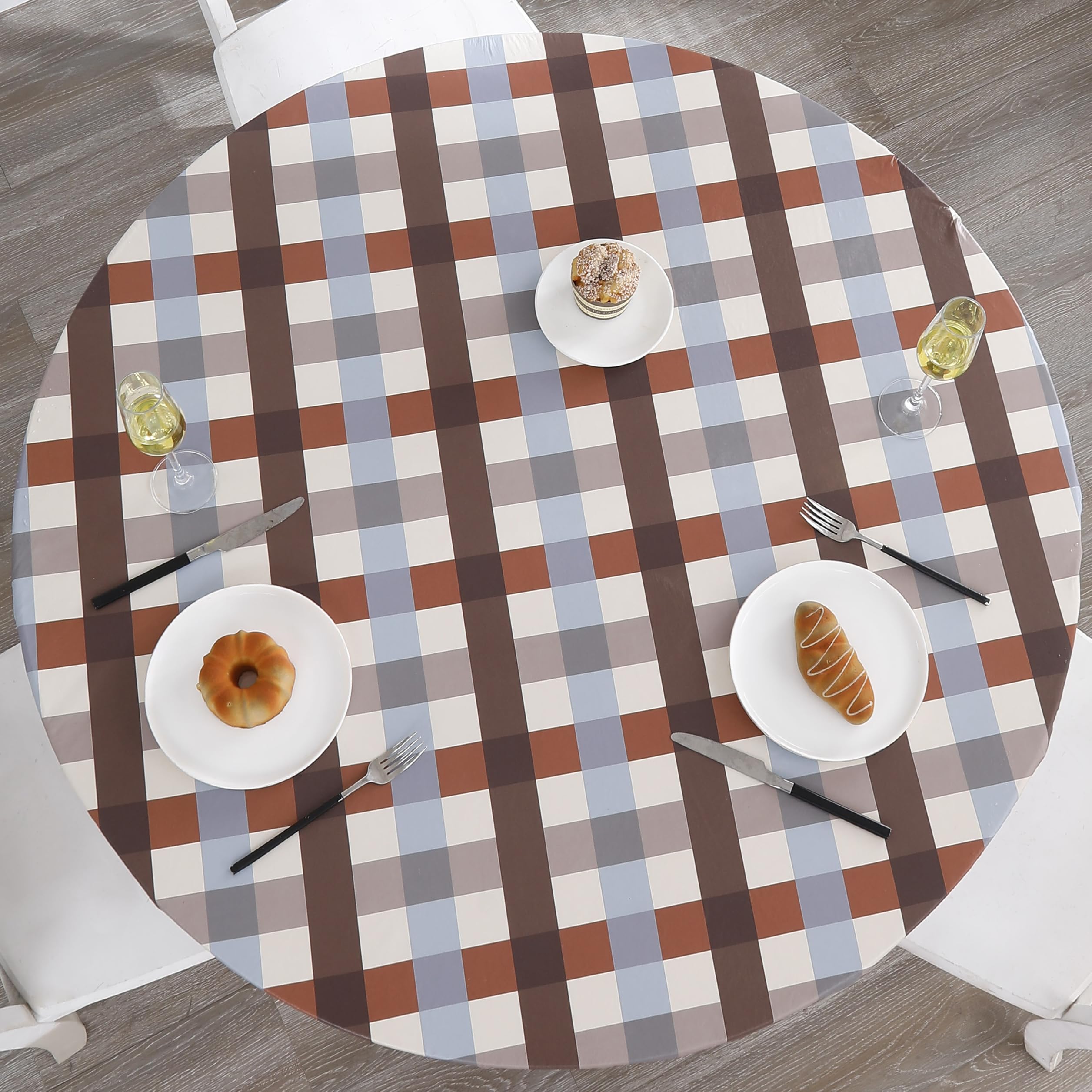 Walrus Round Vinyl Fitted Tablecloth - tablecloths | Mubboo