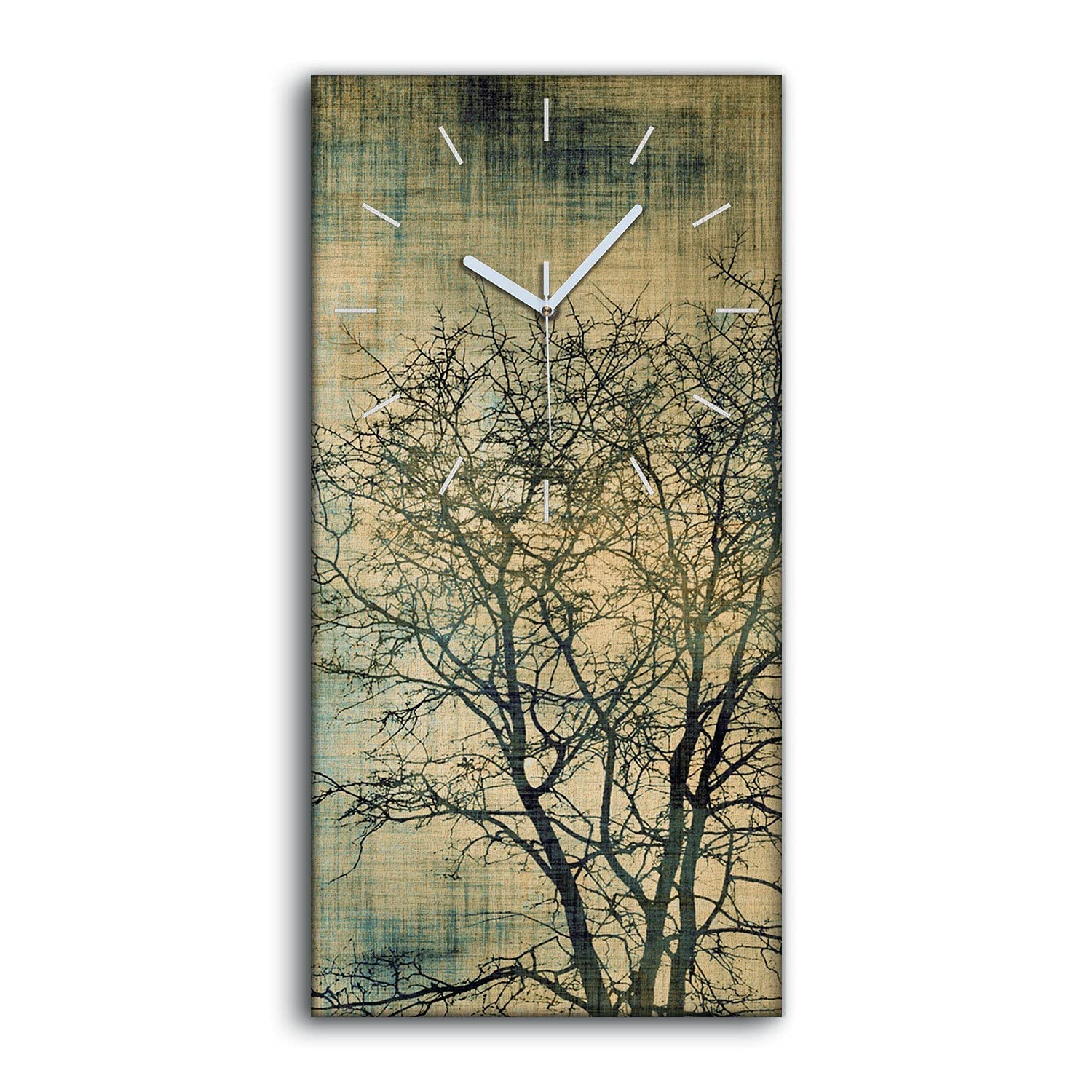Horloge sur toile 30x60cm art moderne décoration murale salon chambre silencieuse
