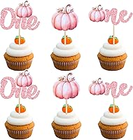 Vista 30 de 24 piezas de calabaza revelación de género para cupcakes con purpurina de calabaza pies de bebé, selecciones de cupcakes para niños o niñas