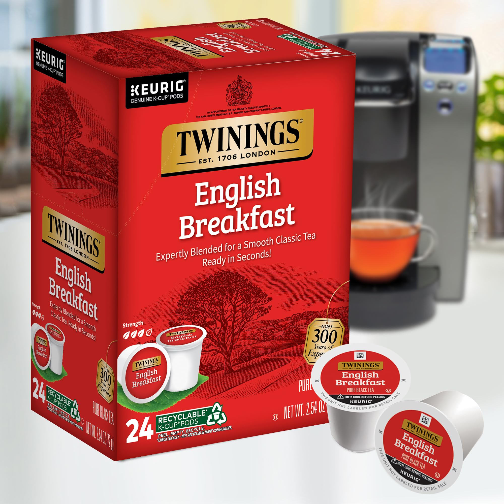 Twinings Decaf English Breakfast Tea K-Cup for Keurig, 24 Count (Pack of 4) thumbnail 4