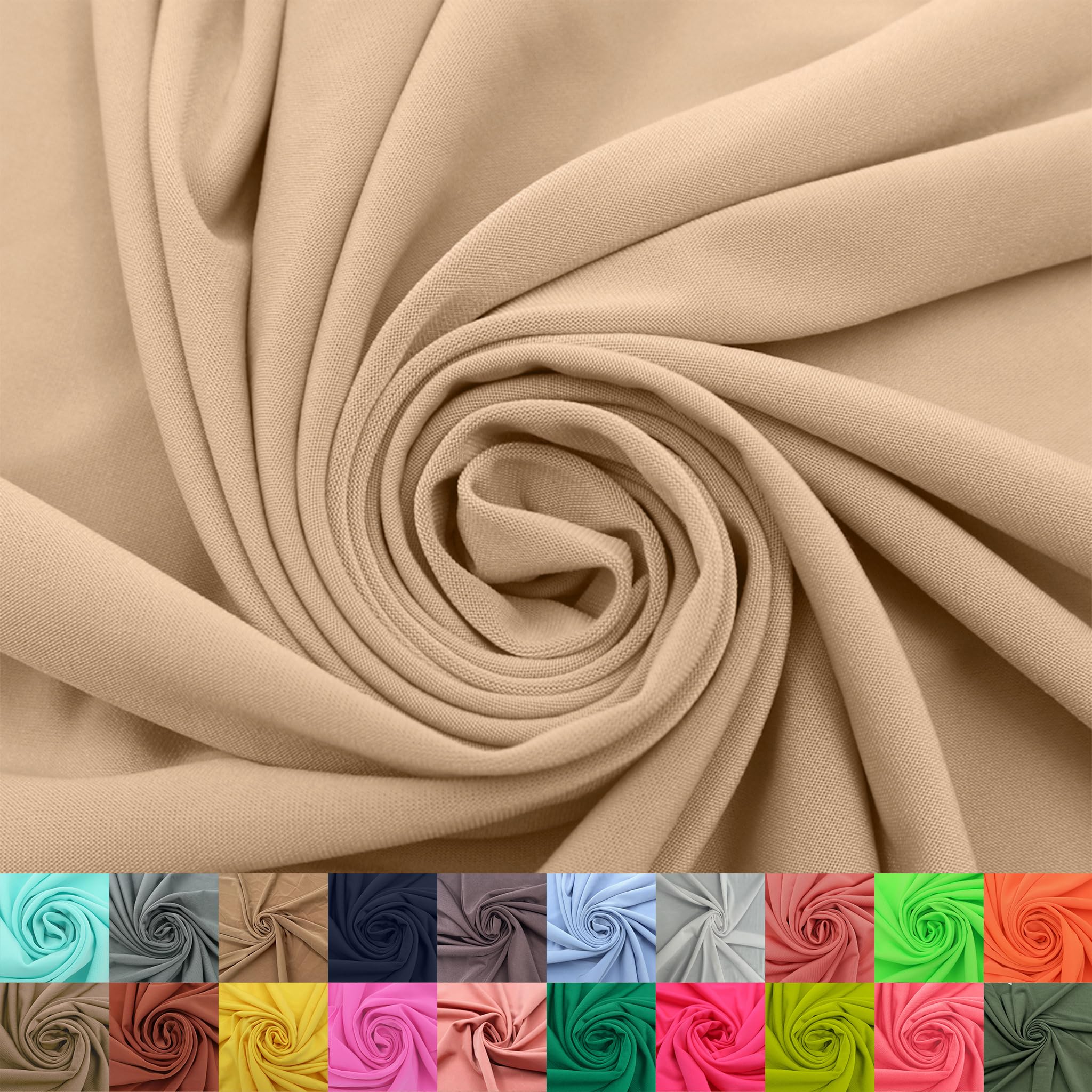 Texco Inc Solid 4-Way Stretch Venezia Polyester Spandex, DIY Projects, Apparel Fabric, Blush 10 Yards