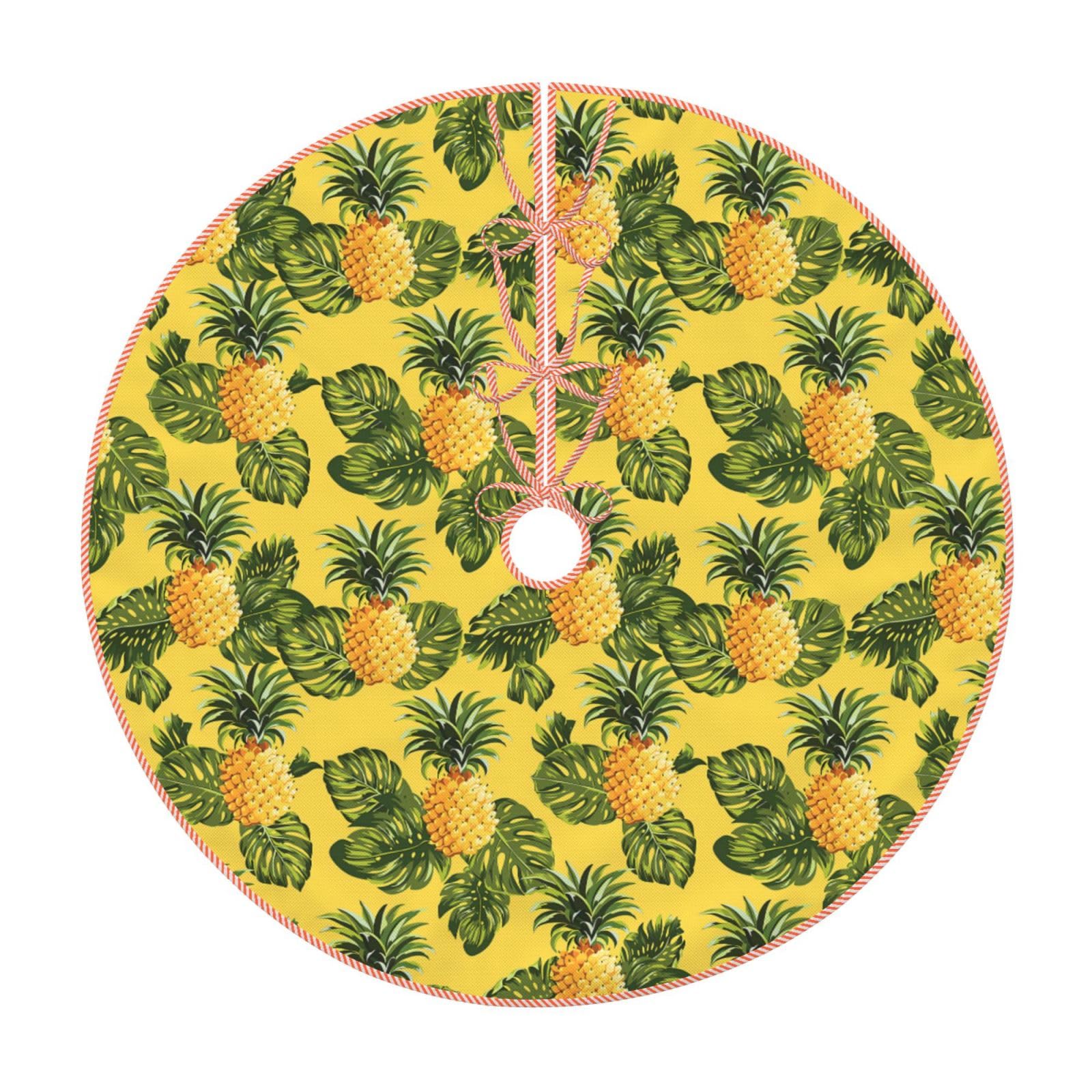 Jupe de sapin ananas jaune de 91 cm pour illuminer votre salon à Noël