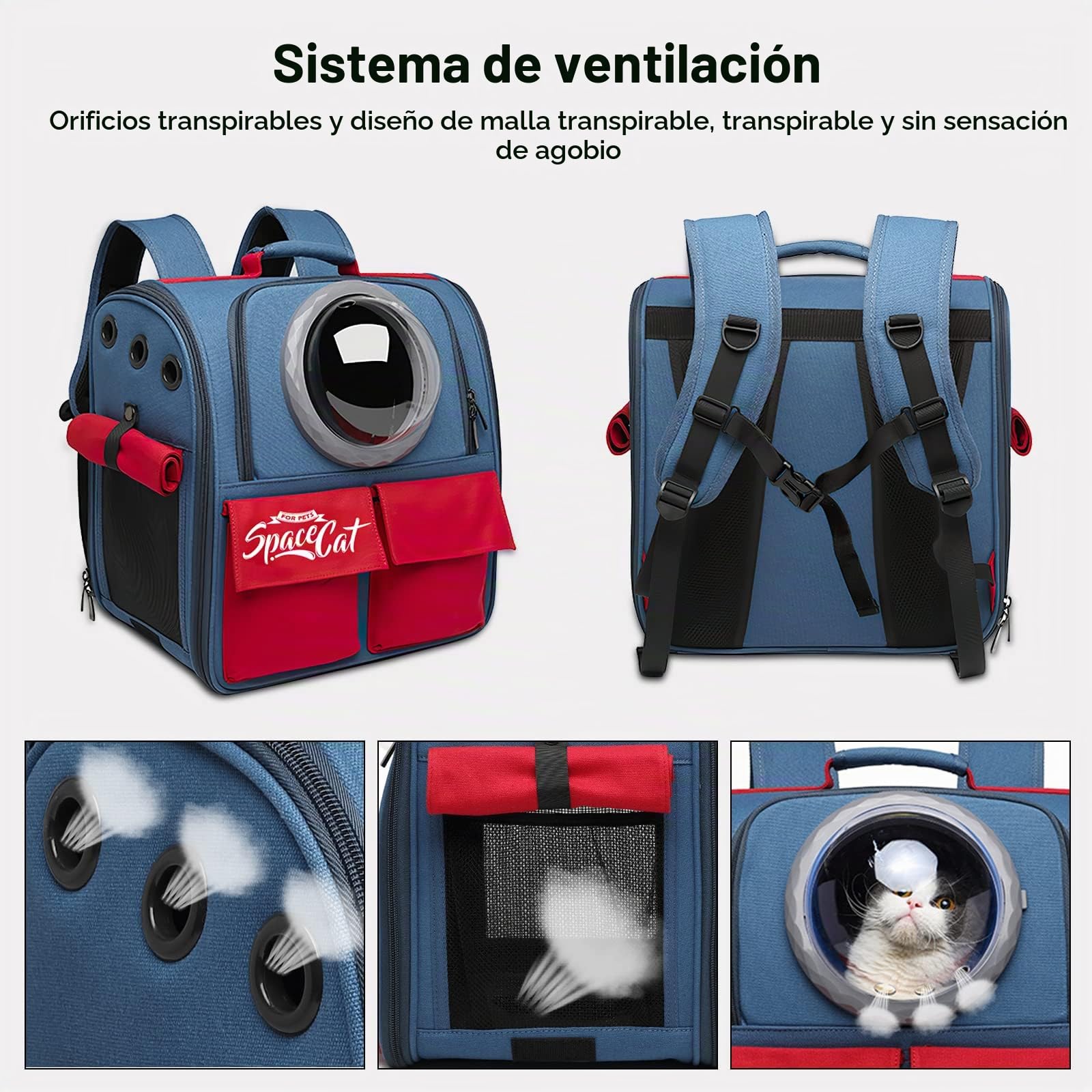 Galatée Mochila para Gatos, Mochila para Mascotas Mochila De Burbujas para Llevar Gatos, Mochila para Mascotas con Cápsula Espacial Ventilada, Mochila De Viaje para Perros Pequeños(Caqui)