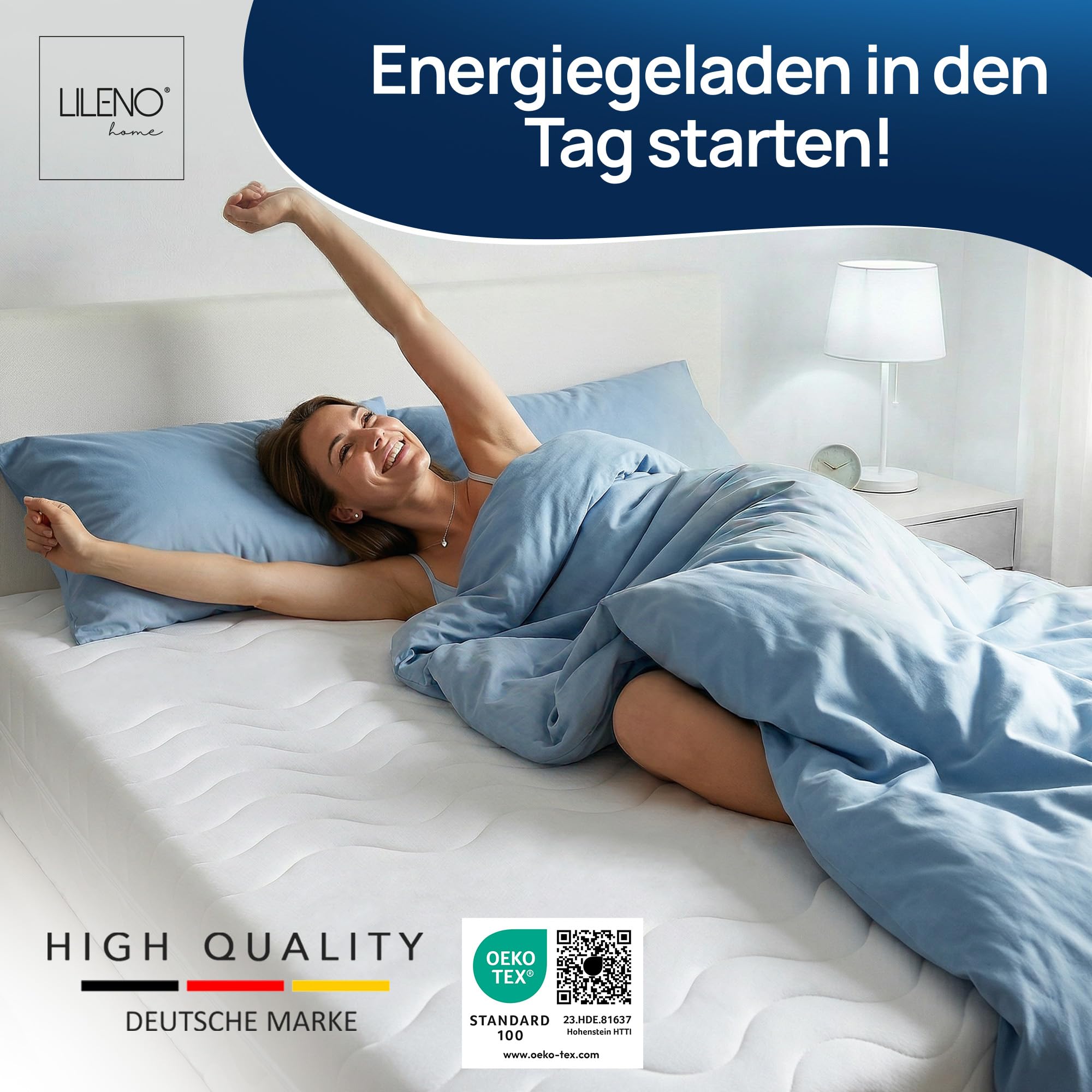 LILENO HOME Matratzenbezug 100x200 cm Reißverschluss - waschbarer Matratzenschoner aus Microfaser ideal für Allergiker - extra weicher Schonbezug für Matratzen (rundum) Höhe 20-22 cm
