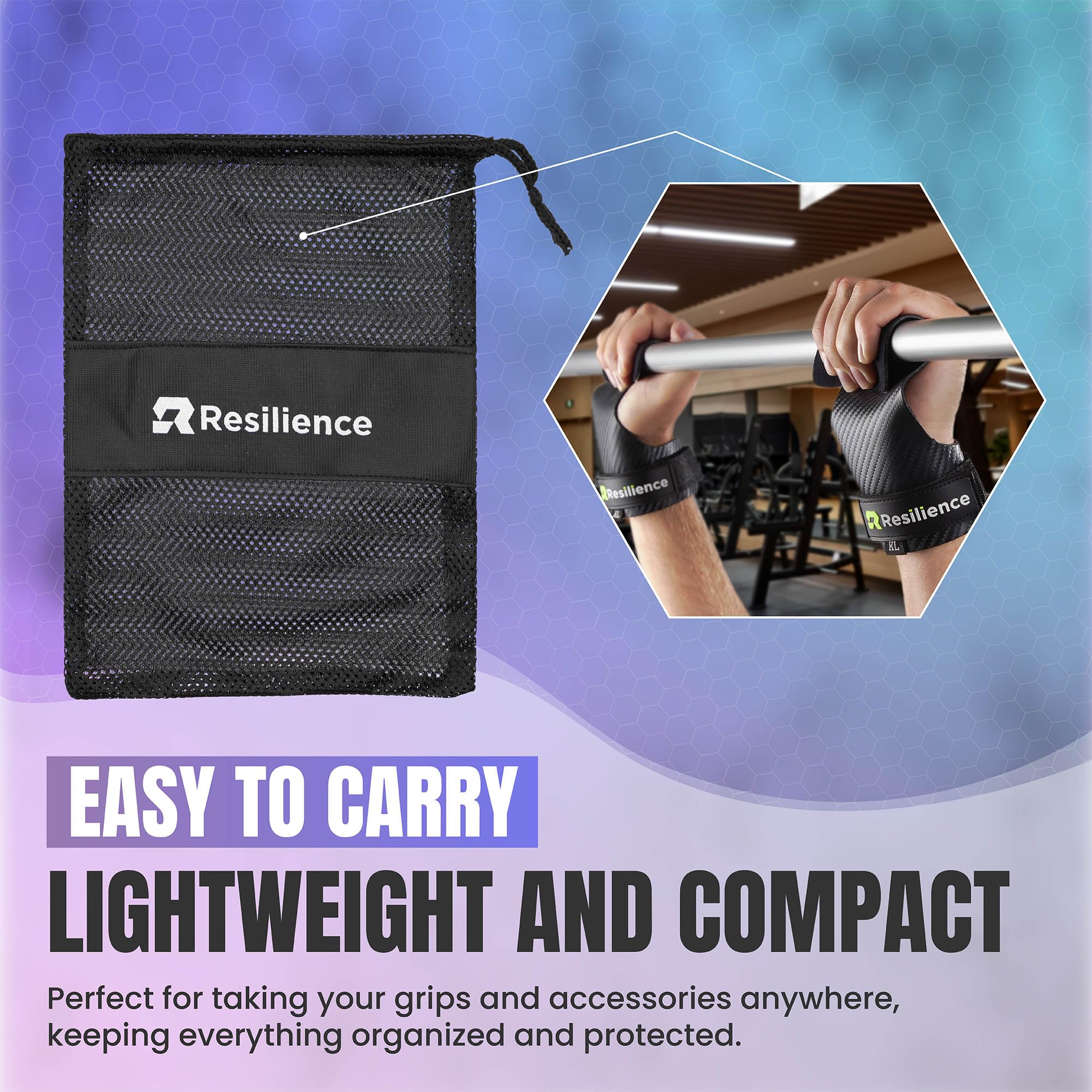 RESILIENCE CALLERAS para Crossfit,Gimnasio Y Calistenia - Grips con Almohadilla Extra, Protección Antidesgarros y Ampollas, Ideales para Halterofilia, Calistenia y Ejercicios de Fuerza (Large)