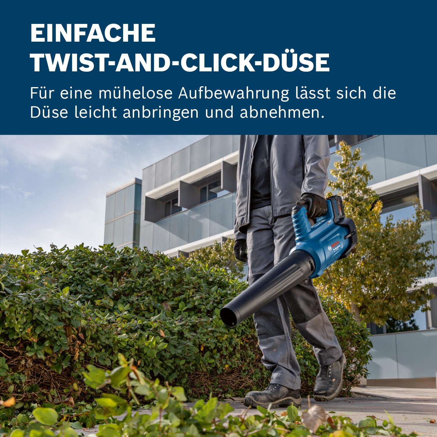Bosch Professional 18V System Akku-Gebläse GBL 18V-750 (Volumenstrom von 780 m³/h, Luftgeschwindigkeit von bis zu 198 km/h, variable Drehzahl)