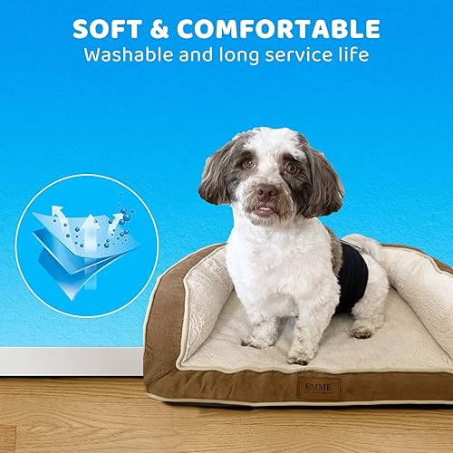 Miniatura 5 de Pañales reutilizables para perros (paquete de 4) bandas para el vientre para perros machos, pañales lavables superabsorbentes (colores-01, L)